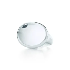 Tiffany & Co. Elsa Peretti® Cabochon ring in sterling silver with rock crystal, 19 mm wide. | ^ Rings|Sterling Silver Jewelry