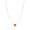 Tiffany & Co. Elsa Peretti® Color by the Yard Orange Chalcedony Pendant in Silver | ^ Necklaces & Pendants|Sterling Silver Jewelry