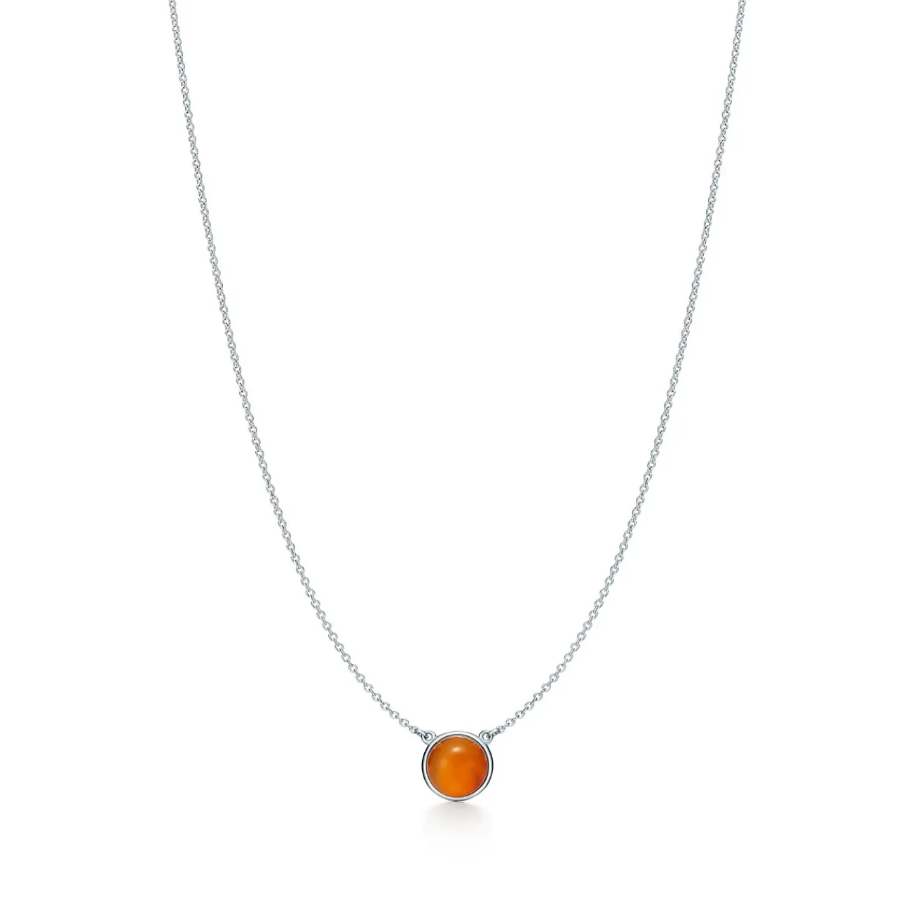 Tiffany & Co. Elsa Peretti® Color by the Yard Orange Chalcedony Pendant in Silver | ^ Necklaces & Pendants|Sterling Silver Jewelry