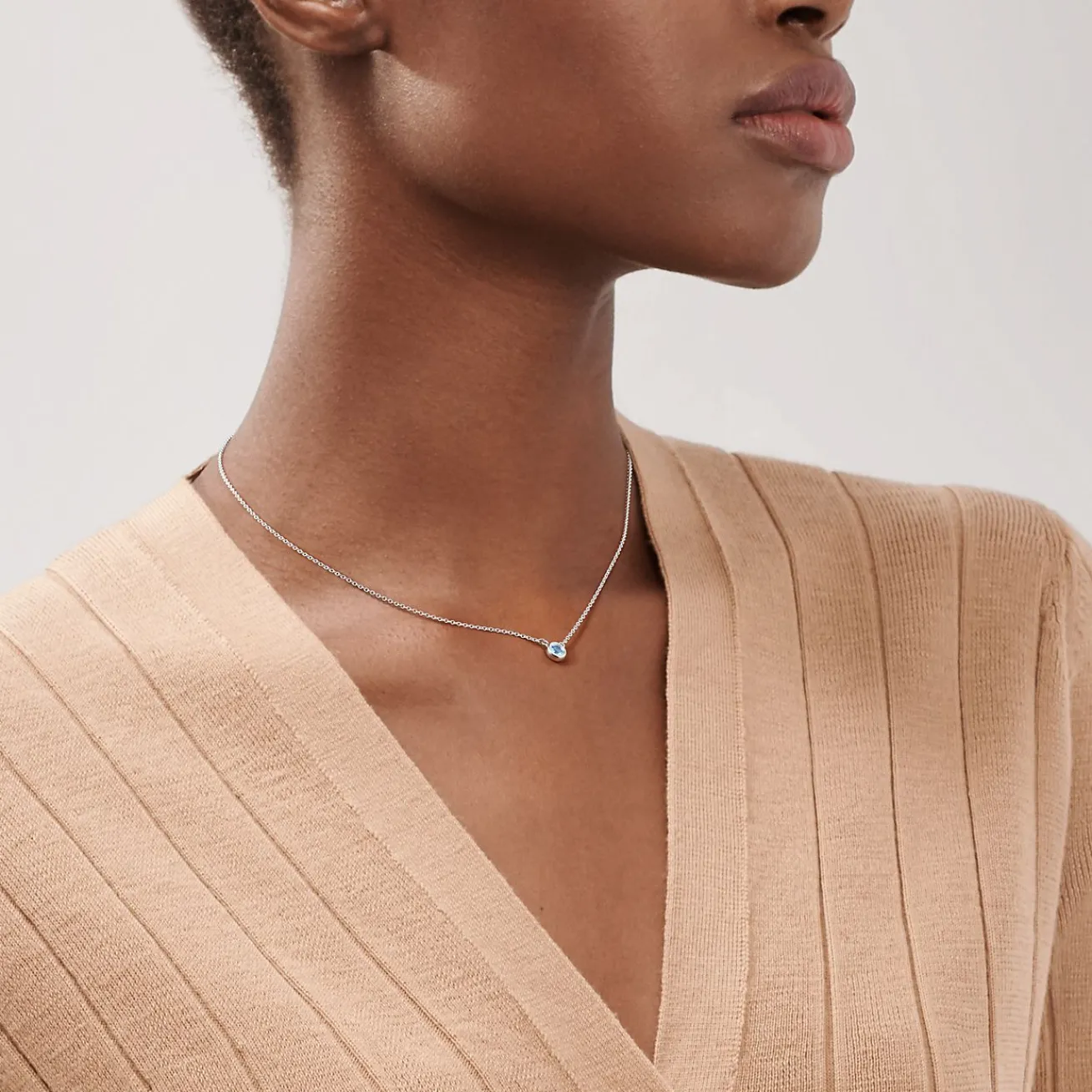 Tiffany & Co. Elsa Peretti® Color by the Yard Aquamarine Pendant in Silver | ^ Necklaces & Pendants|Gifts for Her