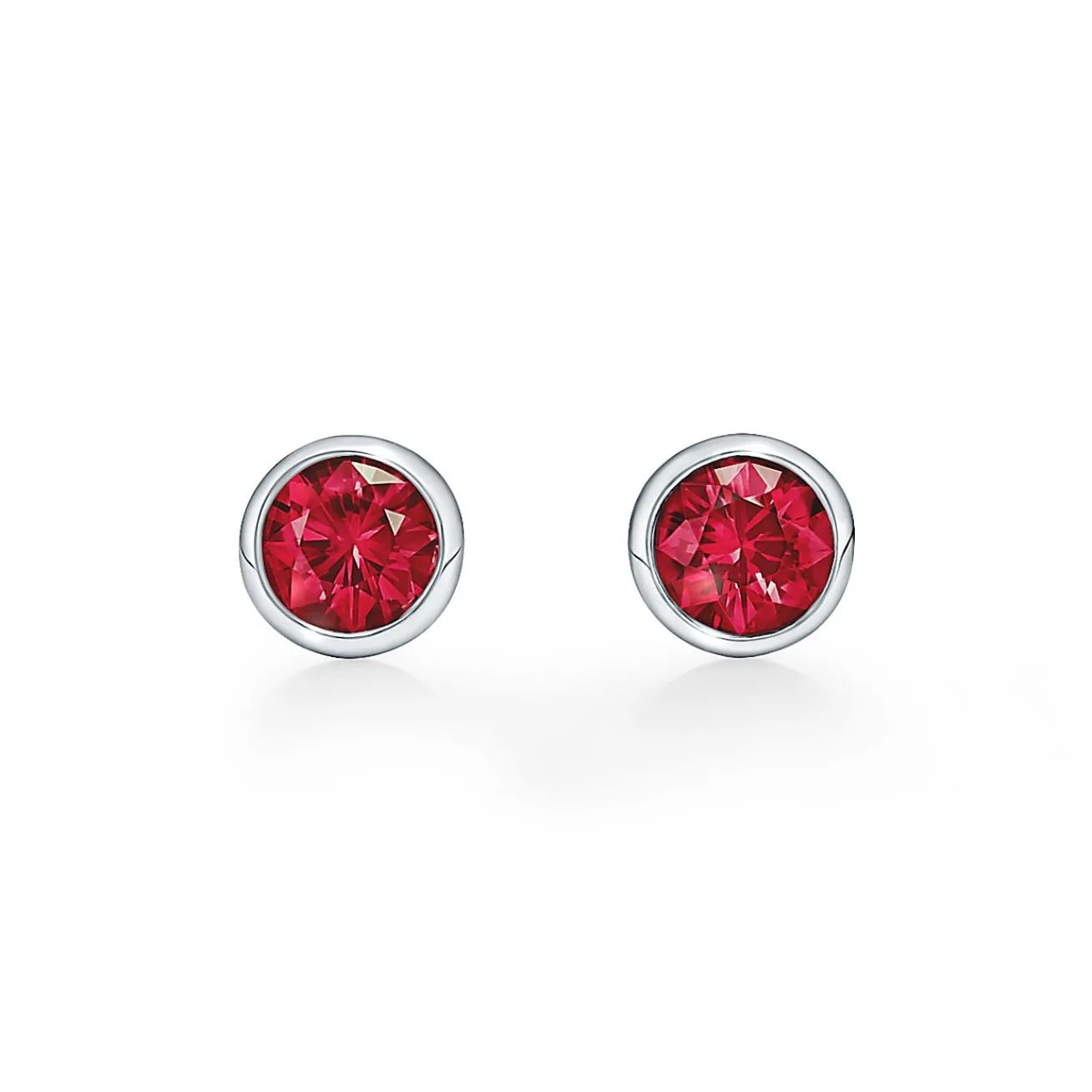 Tiffany & Co. Elsa Peretti® Color by the Yard earrings in platinum with rubies. | ^ Platinum Jewelry|Colored Gemstone Jewelry