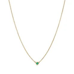 Tiffany & Co. Elsa Peretti® Color by the Yard Pendant in Yellow Gold with an Emerald | ^ Necklaces & Pendants|Dainty Jewelry