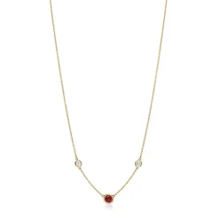 Tiffany & Co. Elsa Peretti® Color by the Yard necklace in 18k gold with a ruby and diamonds. | ^ Necklaces & Pendants|Gold Jewelry