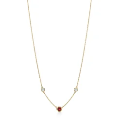 Tiffany & Co. Elsa Peretti® Color by the Yard necklace in 18k gold with a ruby and diamonds. | ^ Necklaces & Pendants|Gold Jewelry