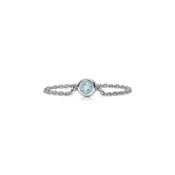 Tiffany & Co. Elsa Peretti® Color by the Yard Ring in Silver with an Aquamarine | ^ Rings|Sterling Silver Jewelry