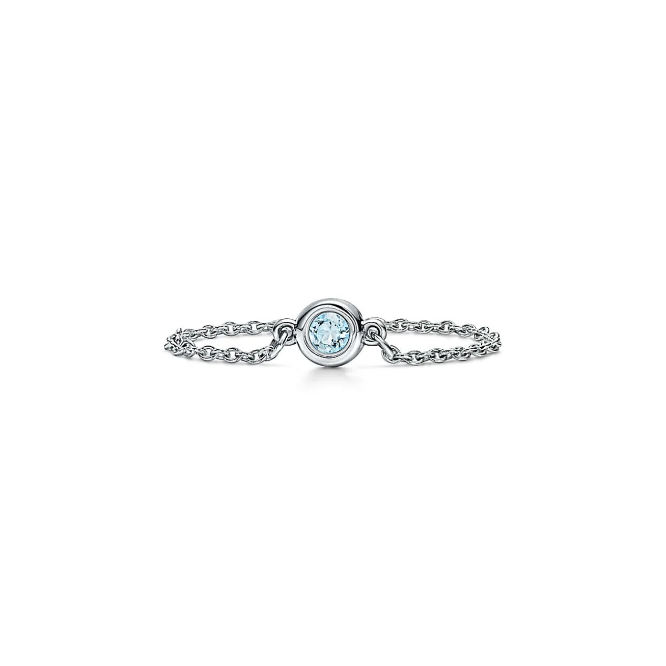 Tiffany & Co. Elsa Peretti® Color by the Yard Ring in Silver with an Aquamarine | ^ Rings|Sterling Silver Jewelry