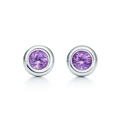 Tiffany & Co. Elsa Peretti® Color by the Yard earrings in sterling silver with amethysts. | ^ Earrings|Sterling Silver Jewelry