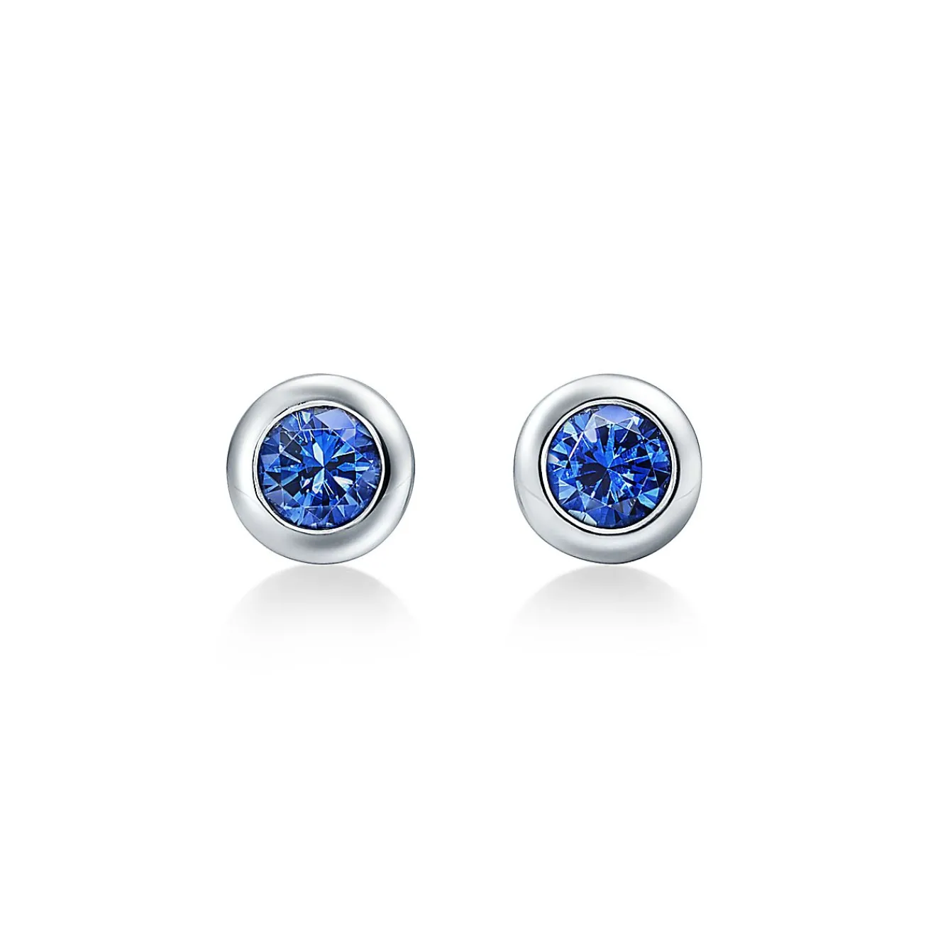 Tiffany & Co. Elsa Peretti® Color by the Yard earrings in platinum with sapphires. | ^ Earrings|Dainty Jewelry