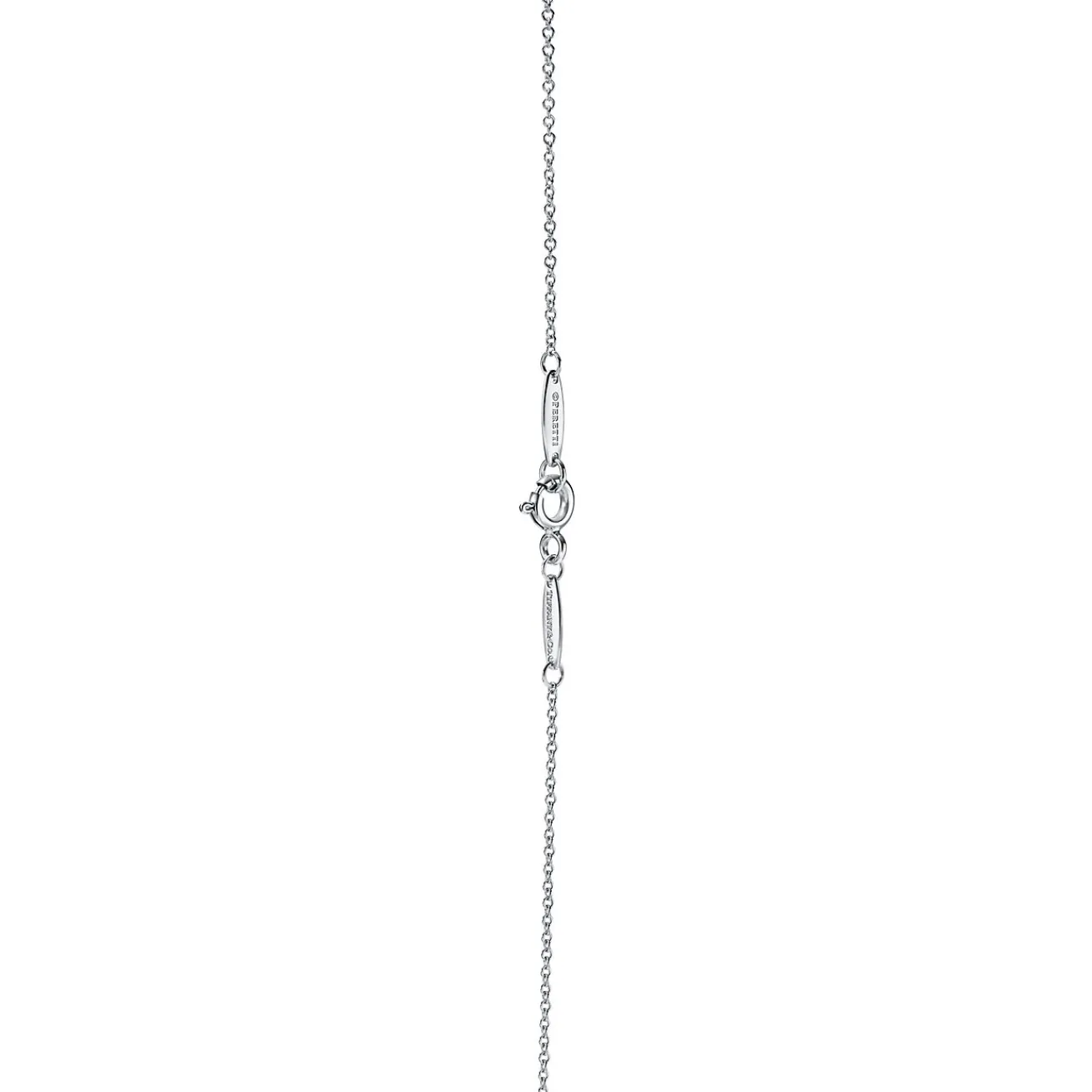 Tiffany & Co. Elsa Peretti® Color by the Yard Pendant in Platinum with a Sapphire | ^ Necklaces & Pendants|Dainty Jewelry