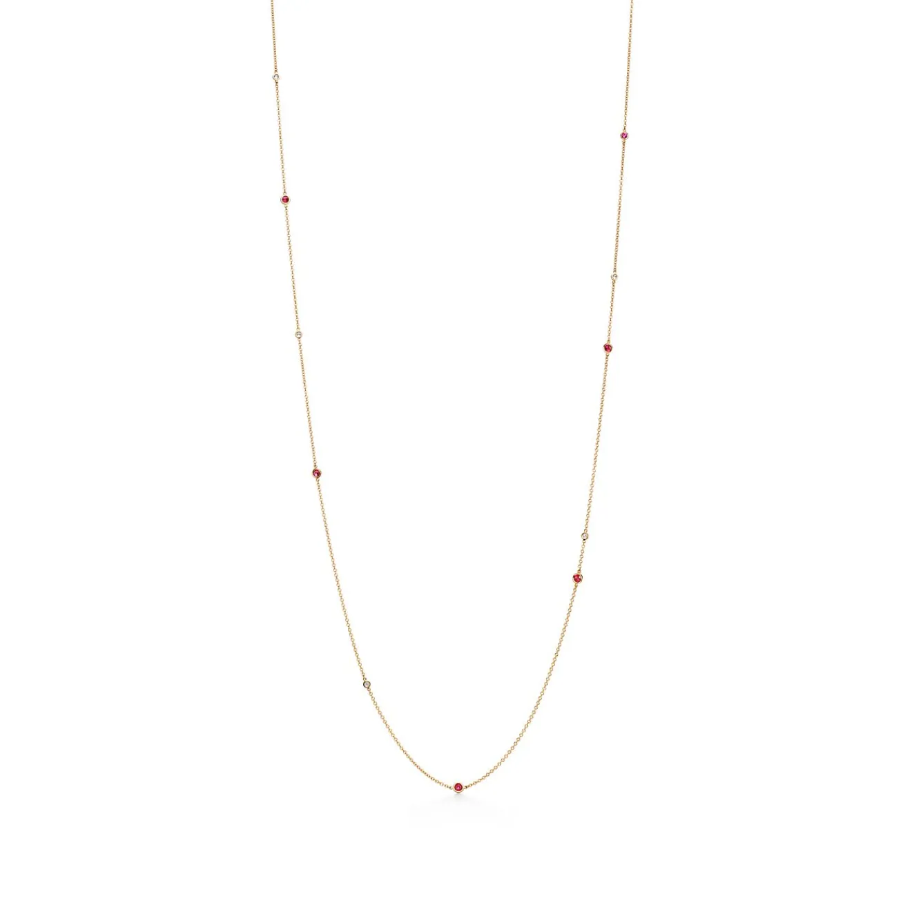 Tiffany & Co. Elsa Peretti® Color by the Yard sprinkle necklace in 18k gold with gemstones. | ^ Necklaces & Pendants|Gold Jewelry