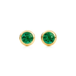 Tiffany & Co. Elsa Peretti® Color by the Yard earrings in 18k gold with emeralds. | ^ Earrings|Gold Jewelry