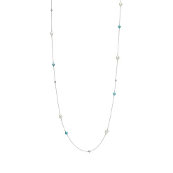Tiffany & Co. Elsa Peretti® Color by the Yard sprinkle necklace in silver with turquoise. | ^ Necklaces & Pendants|Sterling Silver Jewelry