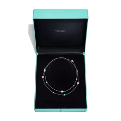 Tiffany & Co. Elsa Peretti® Color by the Yard sprinkle necklace in silver with turquoise. | ^ Necklaces & Pendants|Sterling Silver Jewelry