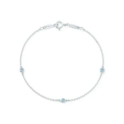 Tiffany & Co. Elsa Peretti® Color by the Yard bracelet in sterling silver with aquamarines. | ^ Bracelets|Sterling Silver Jewelry