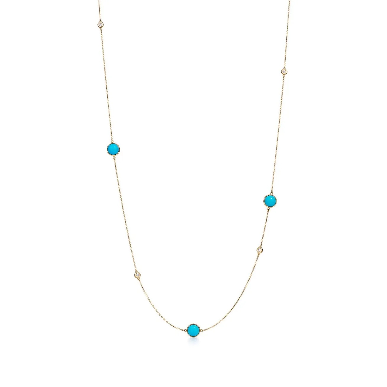 Tiffany & Co. Elsa Peretti® Color by the Yard sprinkle necklace in 18k gold with gemstones. | ^ Necklaces & Pendants|Gold Jewelry
