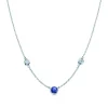 Tiffany & Co. Elsa Peretti® Color by the Yard necklace of diamonds and a sapphire in platinum. | ^ Necklaces & Pendants|Platinum Jewelry