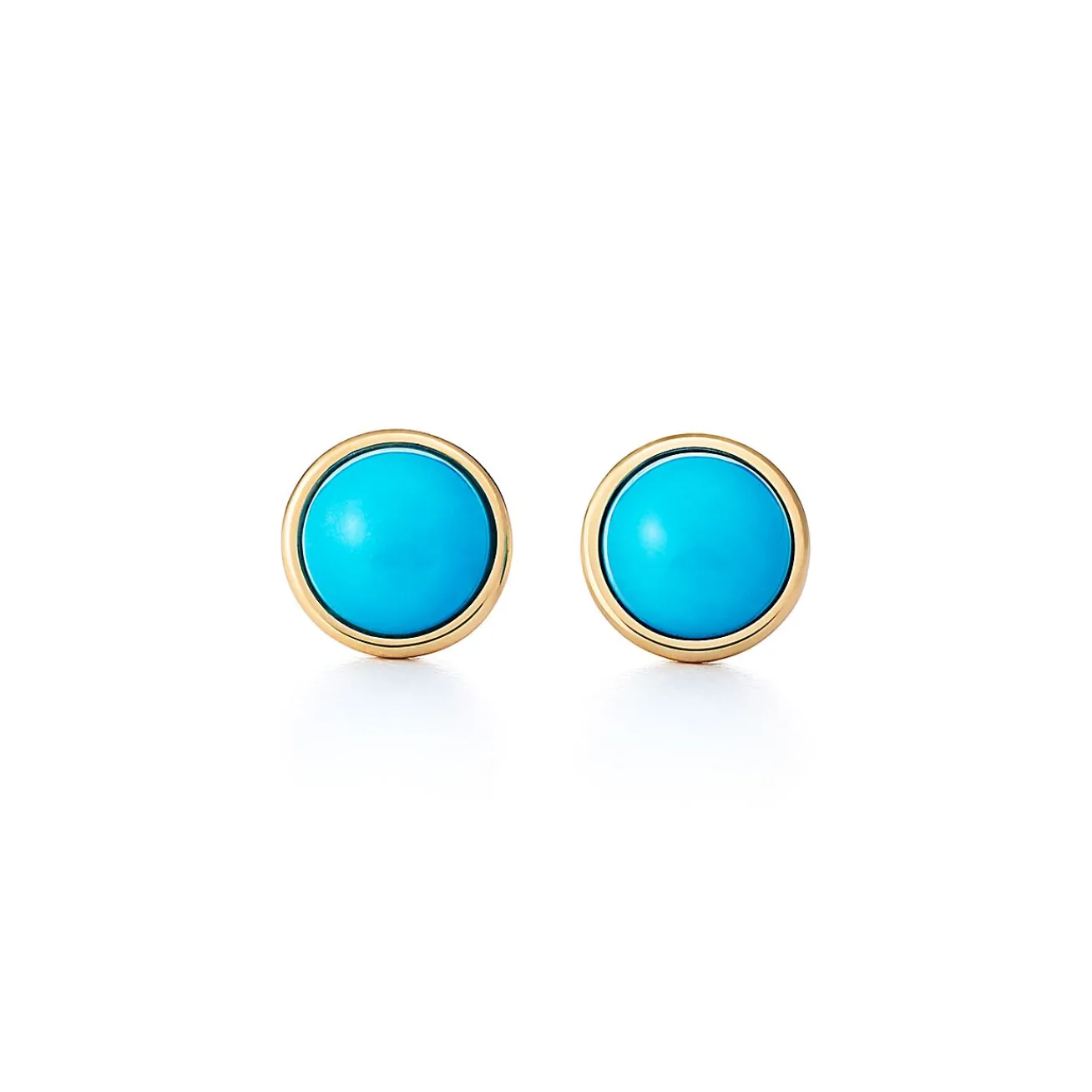 Tiffany & Co. Elsa Peretti® Color by the Yard earrings in 18k gold with turquoise cabochons. | ^ Earrings|Gold Jewelry