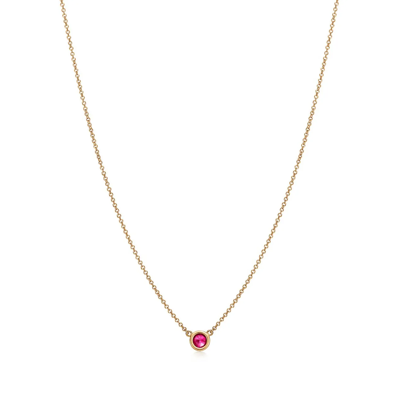 Tiffany & Co. Elsa Peretti® Color by the Yard Pendant in Yellow Gold with a Ruby | ^ Necklaces & Pendants|Gold Jewelry