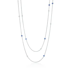 Tiffany & Co. Elsa Peretti® Color by the Yard sprinkle necklace in platinum with gemstones. | ^ Necklaces & Pendants|Platinum Jewelry