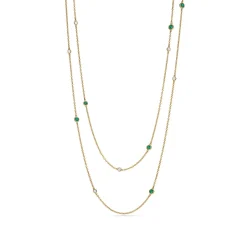 Tiffany & Co. Elsa Peretti® Color by the Yard sprinkle necklace in 18k gold with gemstones. | ^ Necklaces & Pendants|Gold Jewelry