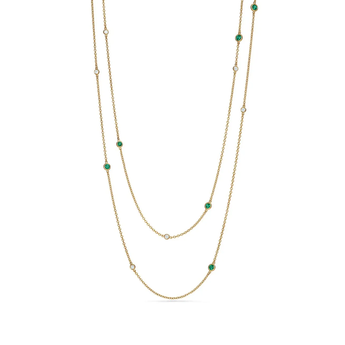 Tiffany & Co. Elsa Peretti® Color by the Yard sprinkle necklace in 18k gold with gemstones. | ^ Necklaces & Pendants|Gold Jewelry