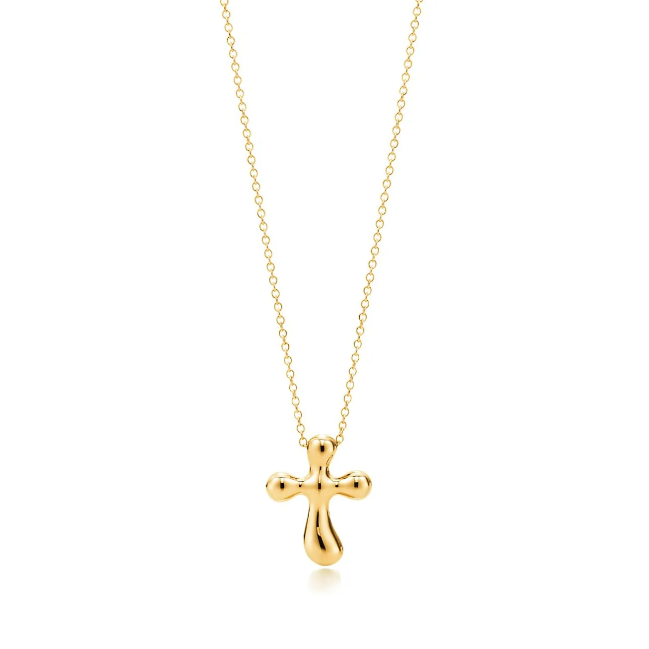 Tiffany & Co. Elsa Peretti® cross pendant in 18k gold, 14 mm wide. | ^ Necklaces & Pendants|Gold Jewelry