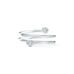 Tiffany & Co. Elsa Peretti® Diamond Hoop three-row ring in platinum with diamonds. | ^ Rings|Platinum Jewelry