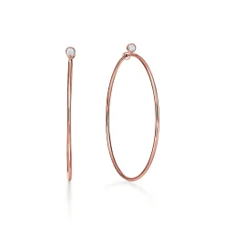 Tiffany & Co. Elsa Peretti® Diamond Hoop earrings in 18k rose gold with diamonds, medium. | ^ Earrings|Hoop Earrings