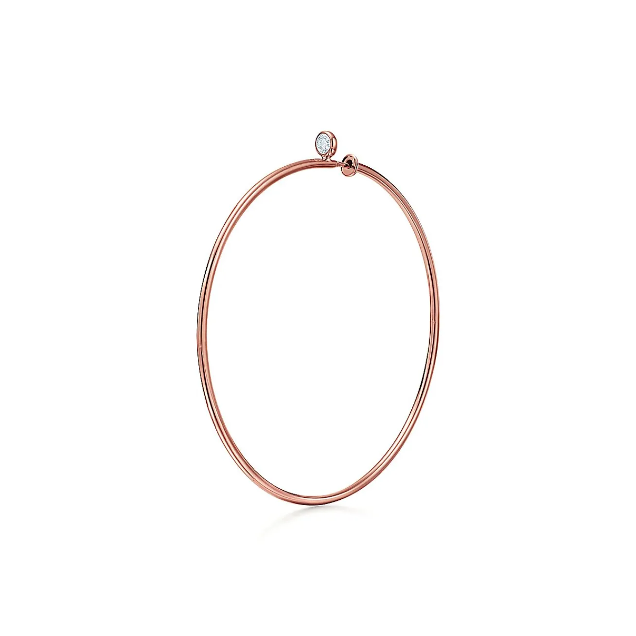 Tiffany & Co. Elsa Peretti® Diamond Hoop earrings in 18k rose gold with diamonds, medium. | ^ Earrings|Hoop Earrings