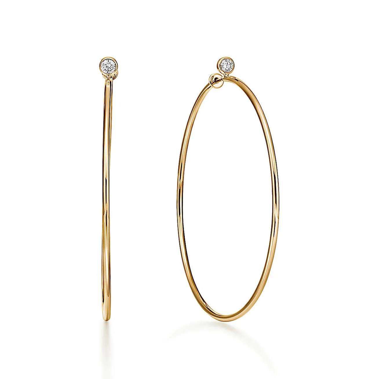 Tiffany & Co. Elsa Peretti® Diamond Hoop earrings in 18k gold with diamonds, medium. | ^ Earrings|Gifts for Her