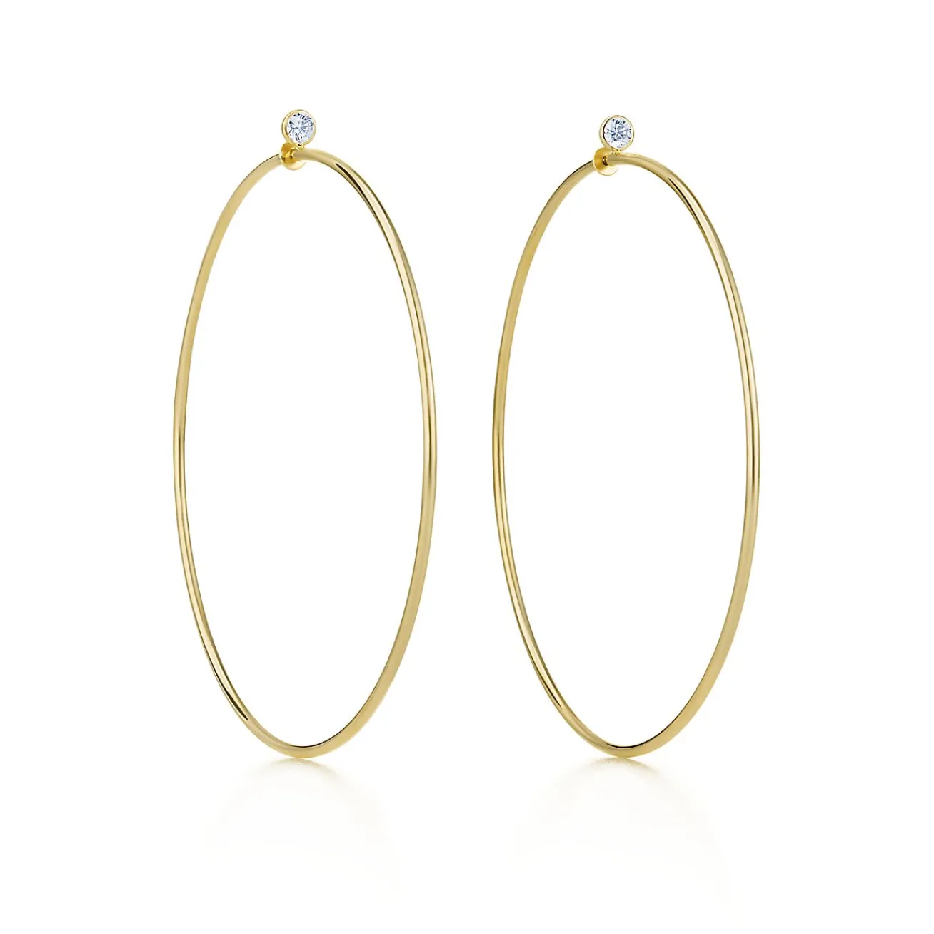 Tiffany & Co. Elsa Peretti® Diamond Hoop earrings in 18k gold with diamonds, large. | ^ Hoop Earrings|Gold Jewelry