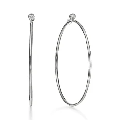 Tiffany & Co. Elsa Peretti® Diamond Hoop earrings in sterling silver with diamonds, large. | ^ Earrings|Hoop Earrings