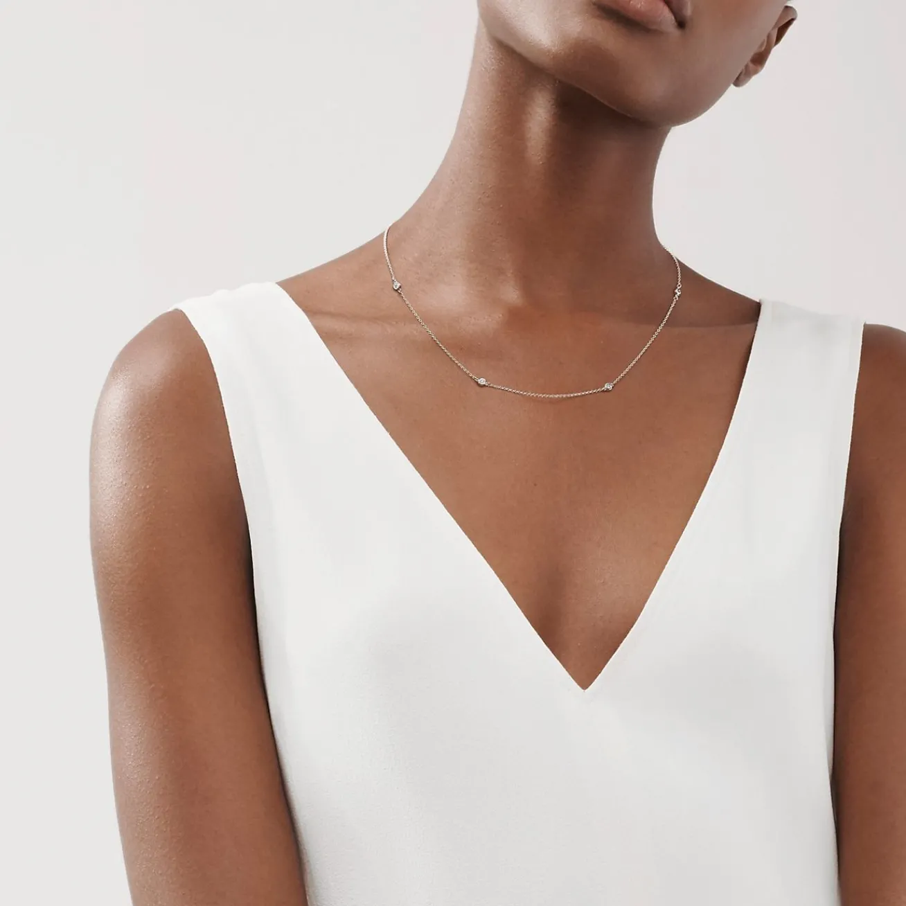 Tiffany & Co. Elsa Peretti® Diamonds by the Yard® necklace in sterling silver. | ^ Necklaces & Pendants|Sterling Silver Jewelry