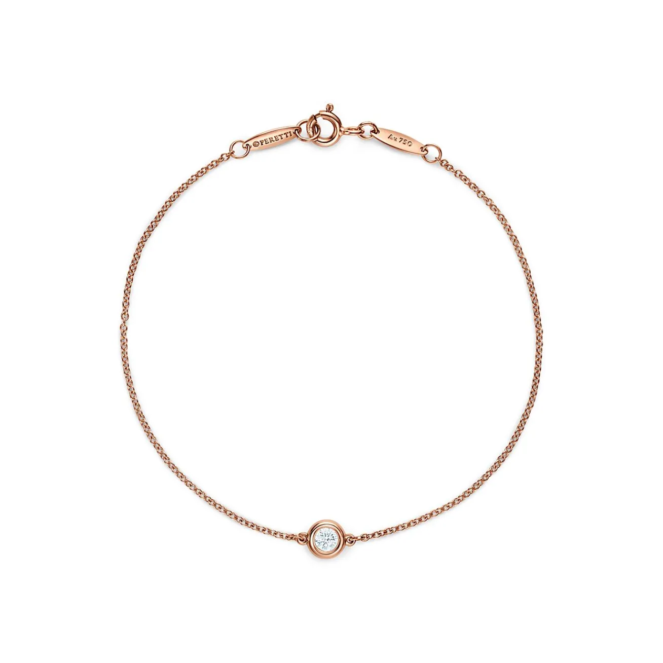 Tiffany & Co. Elsa Peretti® Diamonds by the Yard® bracelet in 18k rose gold with a diamond. | ^ Bracelets|Rose Gold Jewelry