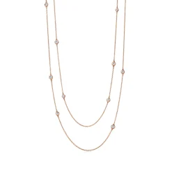 Tiffany & Co. Elsa Peretti® Diamonds by the Yard® sprinkle necklace in 18k rose gold. | ^ Necklaces & Pendants|Rose Gold Jewelry