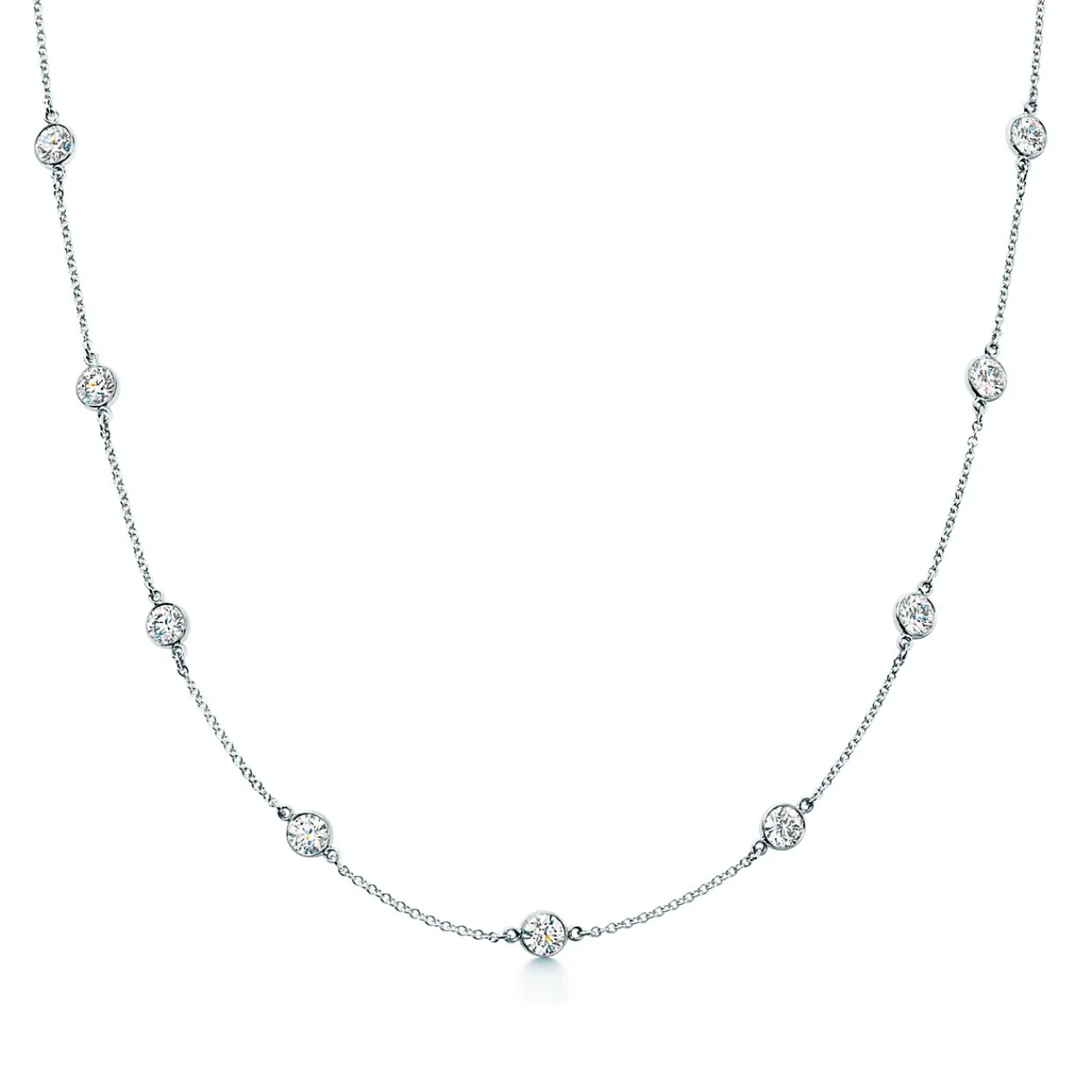 Tiffany & Co. Elsa Peretti® Diamonds by the Yard® necklace in platinum. | ^ Necklaces & Pendants|Platinum Jewelry