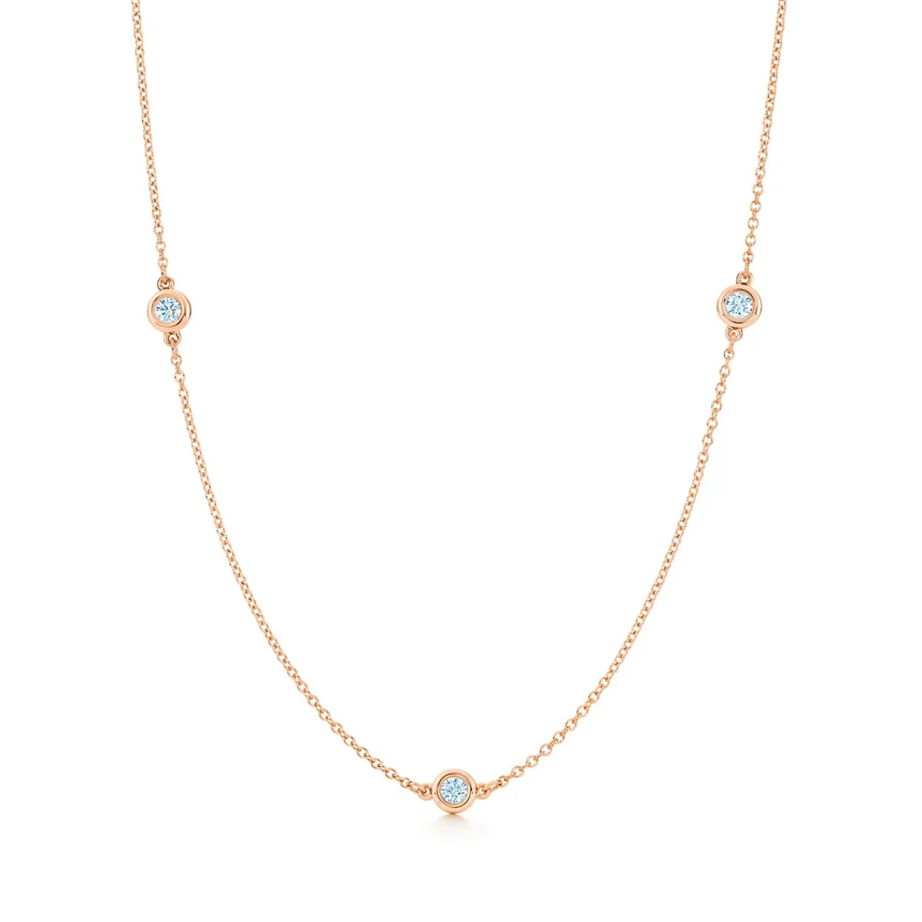 Tiffany & Co. Elsa Peretti® Diamonds by the Yard® necklace in 18k rose gold. | ^ Necklaces & Pendants|Rose Gold Jewelry