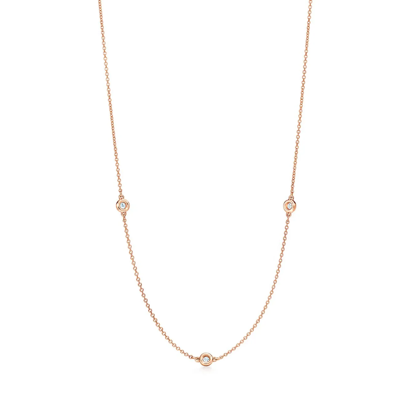 Tiffany & Co. Elsa Peretti® Diamonds by the Yard® necklace in 18k rose gold. | ^ Necklaces & Pendants|Rose Gold Jewelry