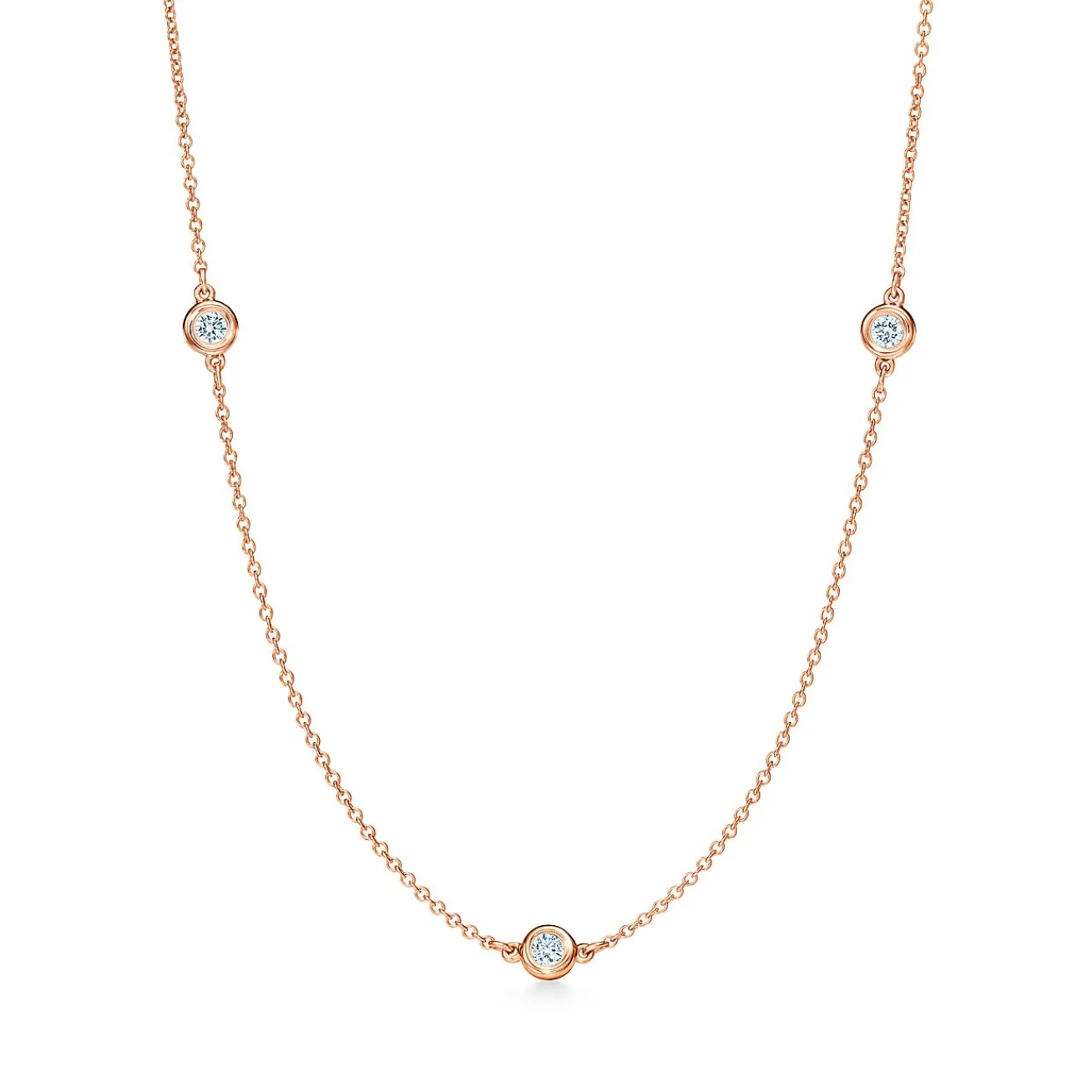 Tiffany & Co. Elsa Peretti® Diamonds by the Yard® necklace in 18k rose gold. | ^ Necklaces & Pendants|Rose Gold Jewelry