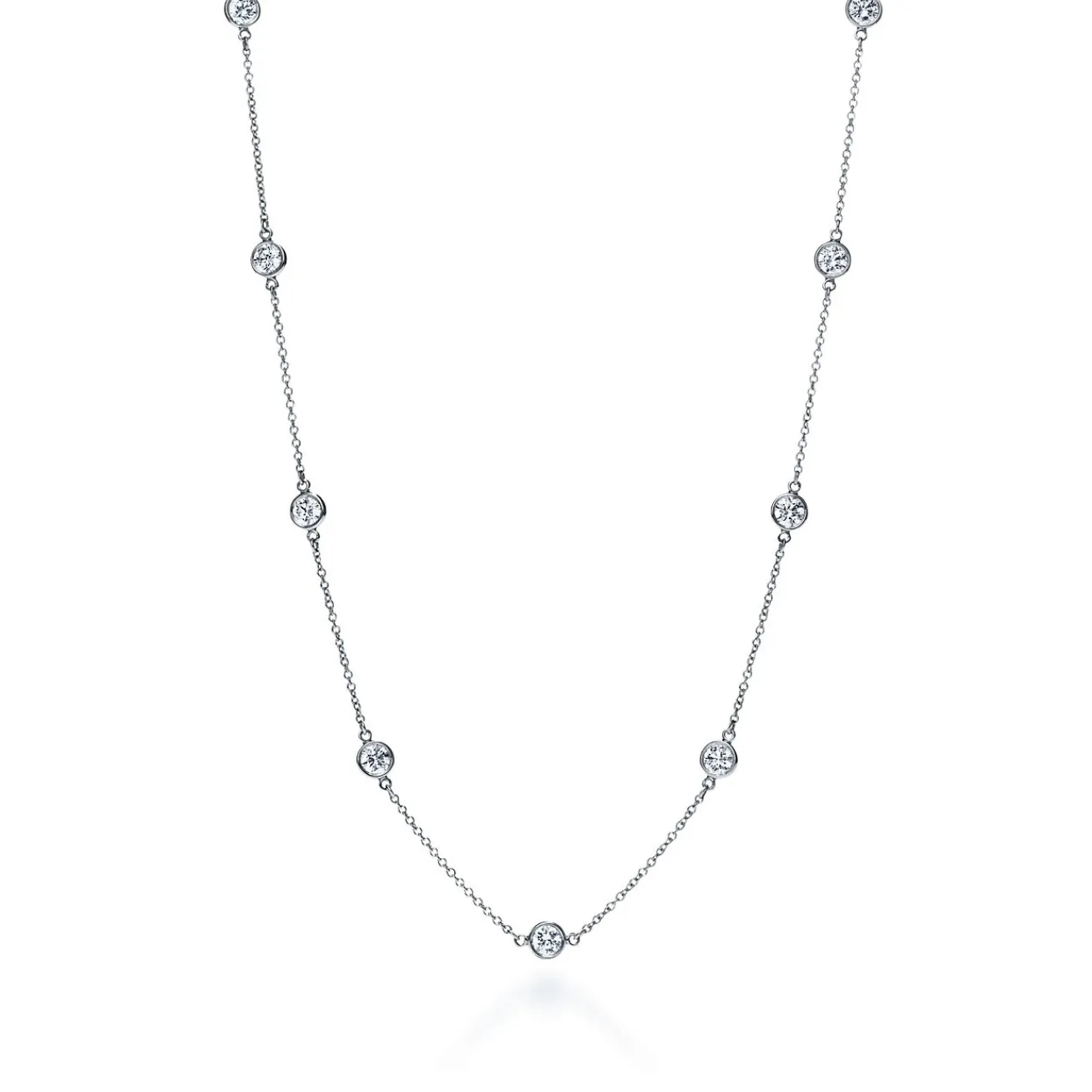 Tiffany & Co. Elsa Peretti® Diamonds by the Yard® necklace in platinum. | ^ Necklaces & Pendants|Platinum Jewelry
