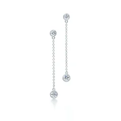 Tiffany & Co. Elsa Peretti® Diamonds by the Yard® drop earrings in platinum. | ^ Earrings|Dainty Jewelry