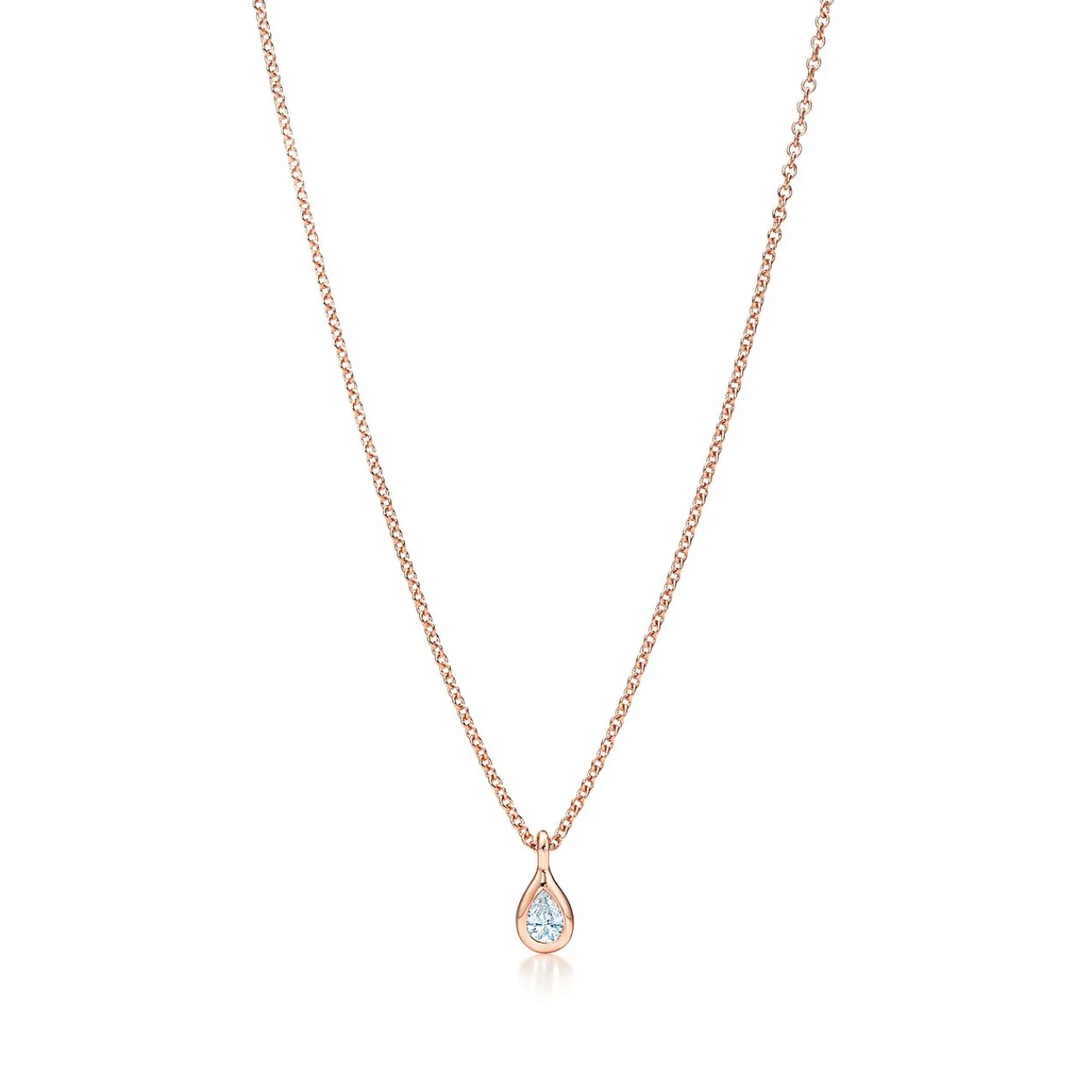 Tiffany & Co. Elsa Peretti® Diamonds by the Yard® pendant in 18k rose gold. | ^ Necklaces & Pendants|Rose Gold Jewelry