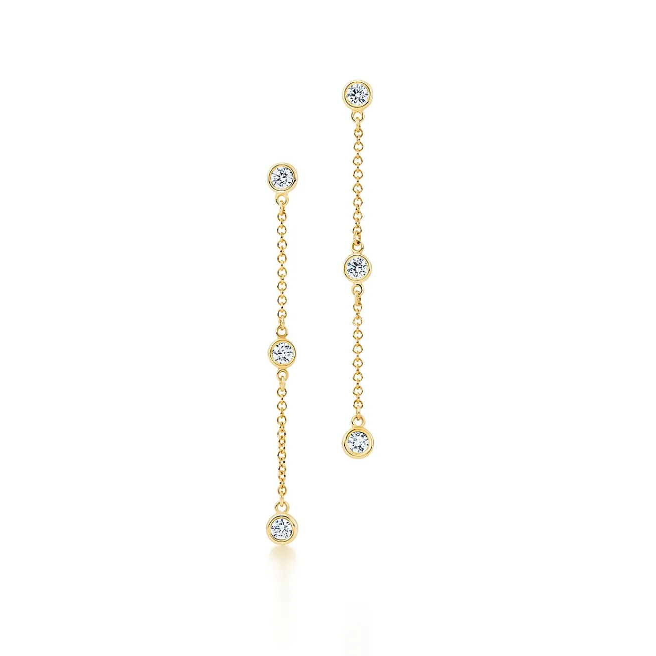 Tiffany & Co. Elsa Peretti® Diamonds by the Yard® drop earrings in 18k gold. | ^ Gold Jewelry|Diamond Jewelry