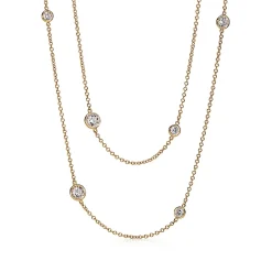 Tiffany & Co. Elsa Peretti® Diamonds by the Yard® Sprinkle Necklace in Gold with Diamonds | ^ Necklaces & Pendants|Gold Jewelry