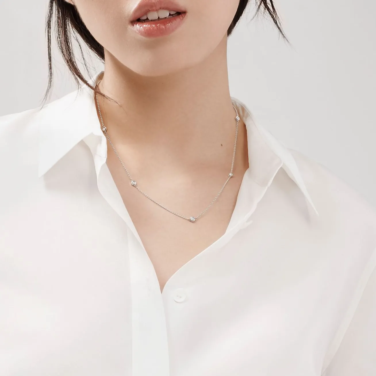 Tiffany & Co. Elsa Peretti® Diamonds by the Yard® necklace in sterling silver. | ^ Necklaces & Pendants|Sterling Silver Jewelry