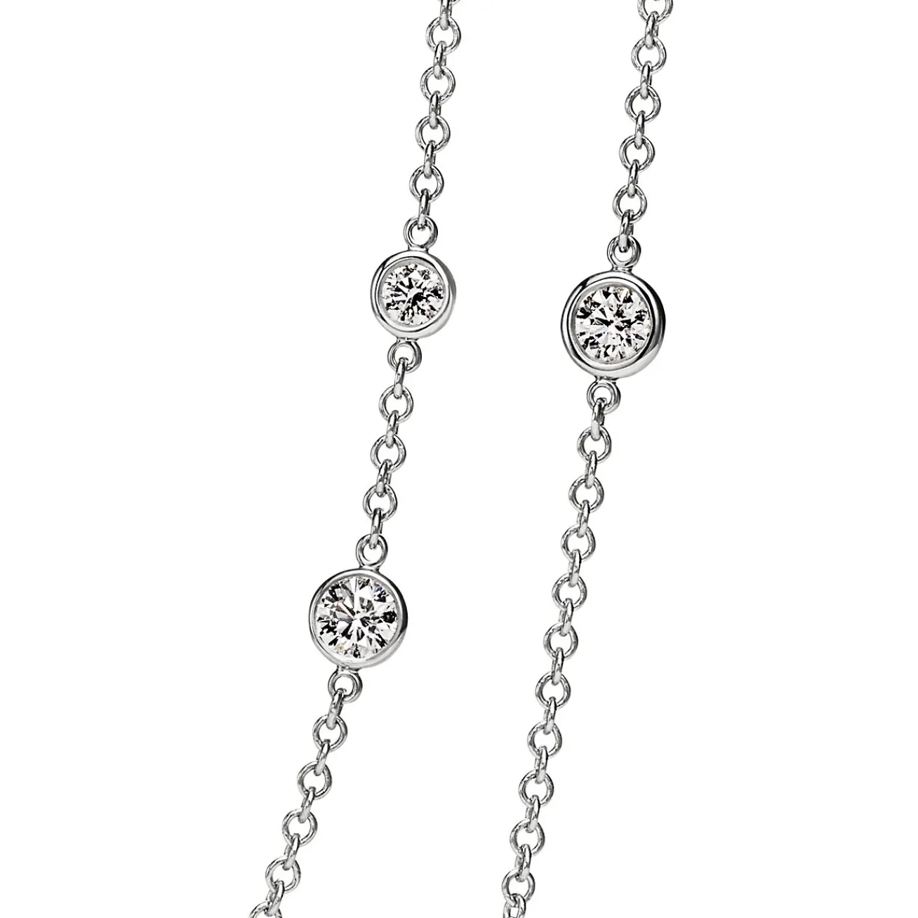 Tiffany & Co. Elsa Peretti® Diamonds by the Yard® Sprinkle Necklace in Platinum with Diamonds | ^ Necklaces & Pendants|Platinum Jewelry