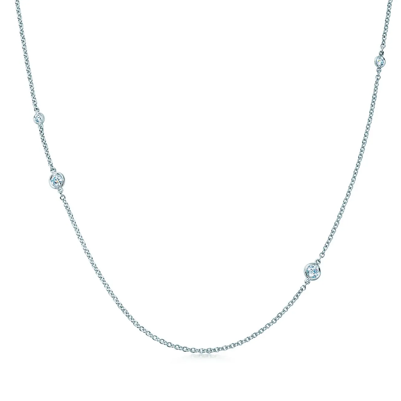 Tiffany & Co. Elsa Peretti® Diamonds by the Yard® sprinkle necklace in platinum. | ^ Necklaces & Pendants|Dainty Jewelry