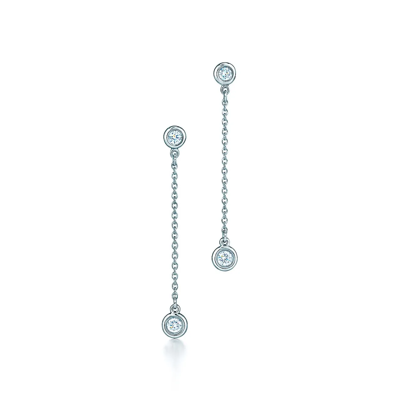 Tiffany & Co. Elsa Peretti® Diamonds by the Yard® drop earrings in sterling silver. | ^ Earrings|Sterling Silver Jewelry