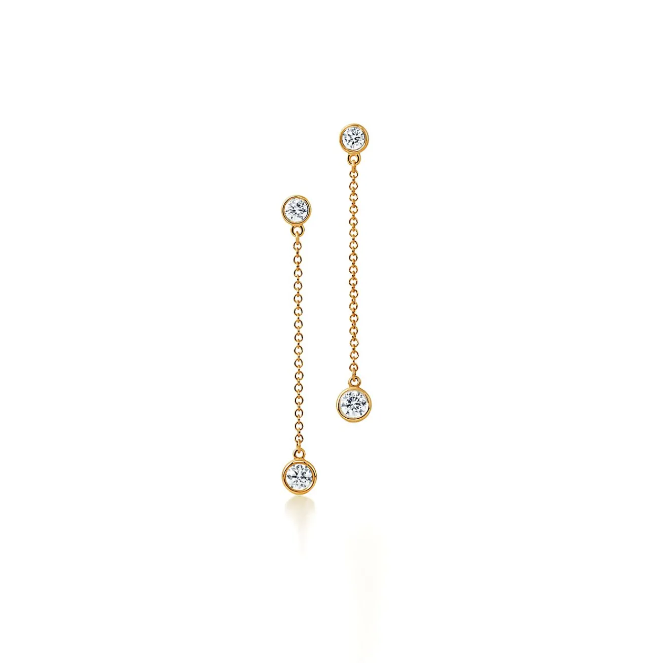 Tiffany & Co. Elsa Peretti® Diamonds by the Yard® drop earrings in 18k gold. | ^ Earrings|Dainty Jewelry