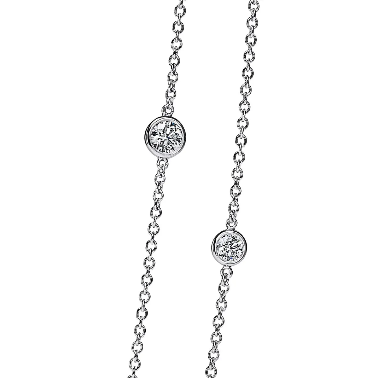 Tiffany & Co. Elsa Peretti® Diamonds by the Yard® Sprinkle Necklace in Platinum with Diamonds | ^ Necklaces & Pendants|Platinum Jewelry